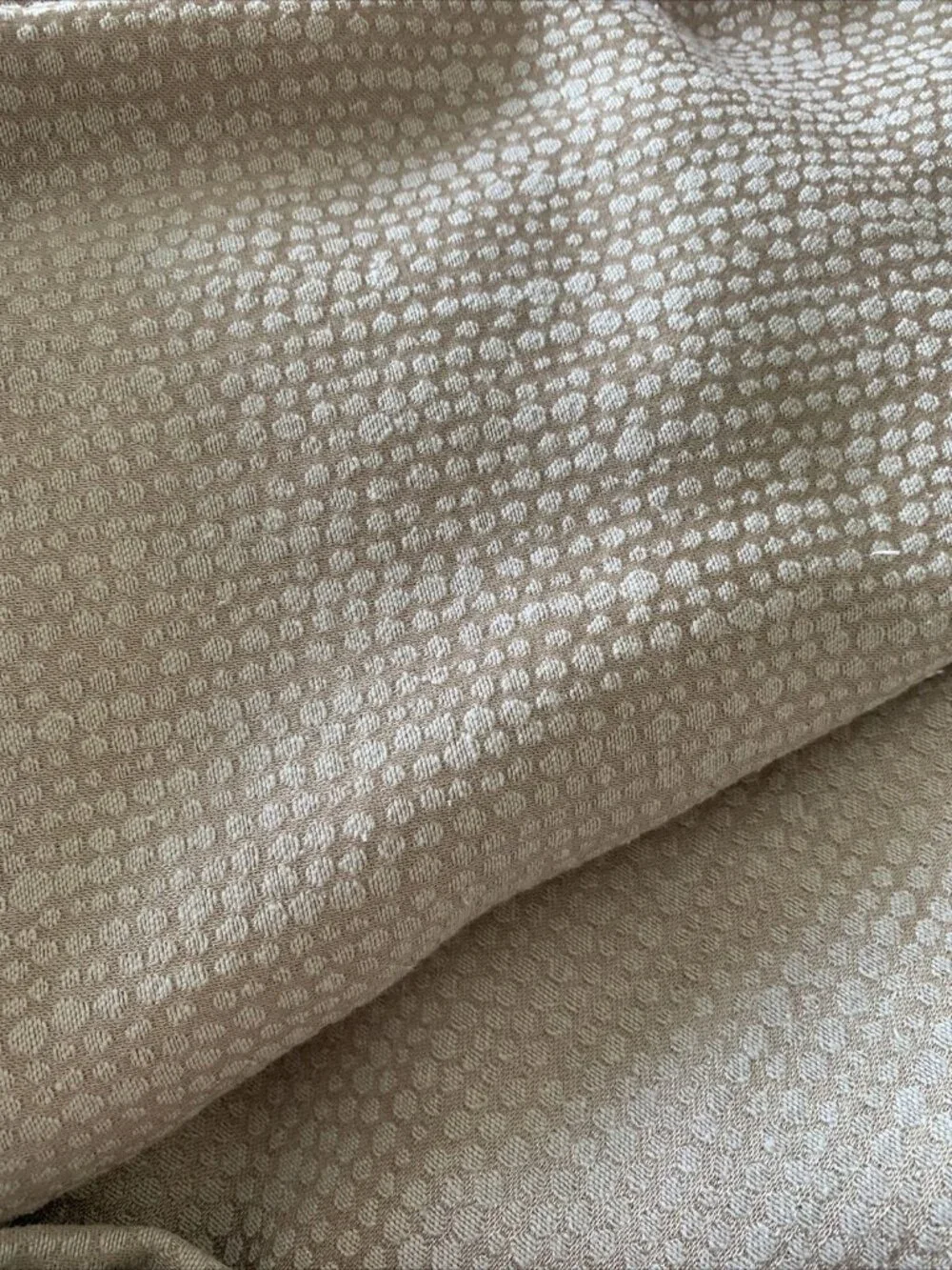 Tablecloth Tan and White Fabric Large Rectangle 54” By 100” Dining Kitchen